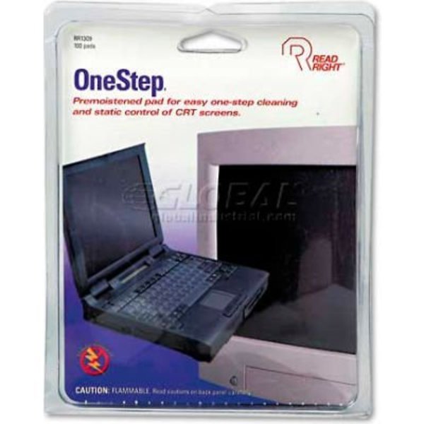 Read Right/Advantus Corporation Read Right® OneStep CRT Screen Cleaning Pads, 100/Box - REARR1309 RR1309